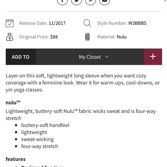 Lululemon Like New Lululemon Full Freedom Long Sleeve (size 6) - tag removed - Picture 3 of 8